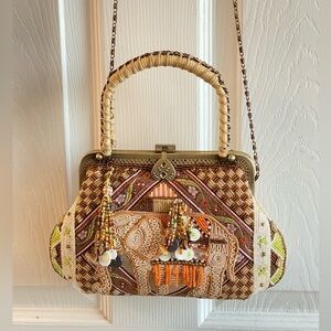 Vintage Coldwater Creek beaded satchel, excellent condition, clean interior